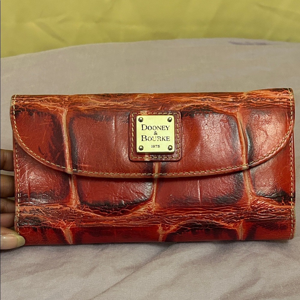 Dooney & Bourke Red Croc-Embossed Clutch